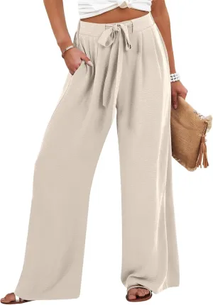 Women's Pants Formal Wide Leg Slacks High Waist Loose Casual Pants Straight Fashion Trousers with Pockets
