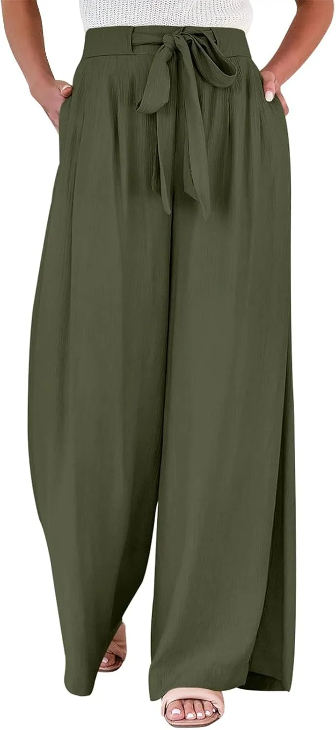 Women's Pants Formal Wide Leg Slacks High Waist Loose Casual Pants Straight Fashion Trousers with Pockets