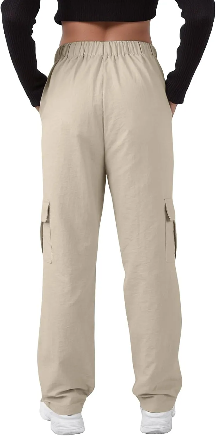 Women's Pants Formal Wide Leg Trousers Straight Loose Fashion Slacks High Waist Casual Pants with Pockets