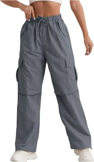 Women's Pants Formal Wide Leg Trousers Straight Loose Fashion Slacks High Waist Casual Pants with Pockets
