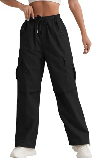 Women's Pants Formal Wide Leg Trousers Straight Loose Fashion Slacks High Waist Casual Pants with Pockets