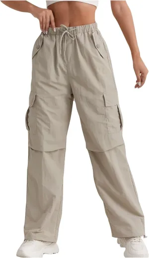 Women's Pants Formal Wide Leg Trousers Straight Loose Fashion Slacks High Waist Casual Pants with Pockets