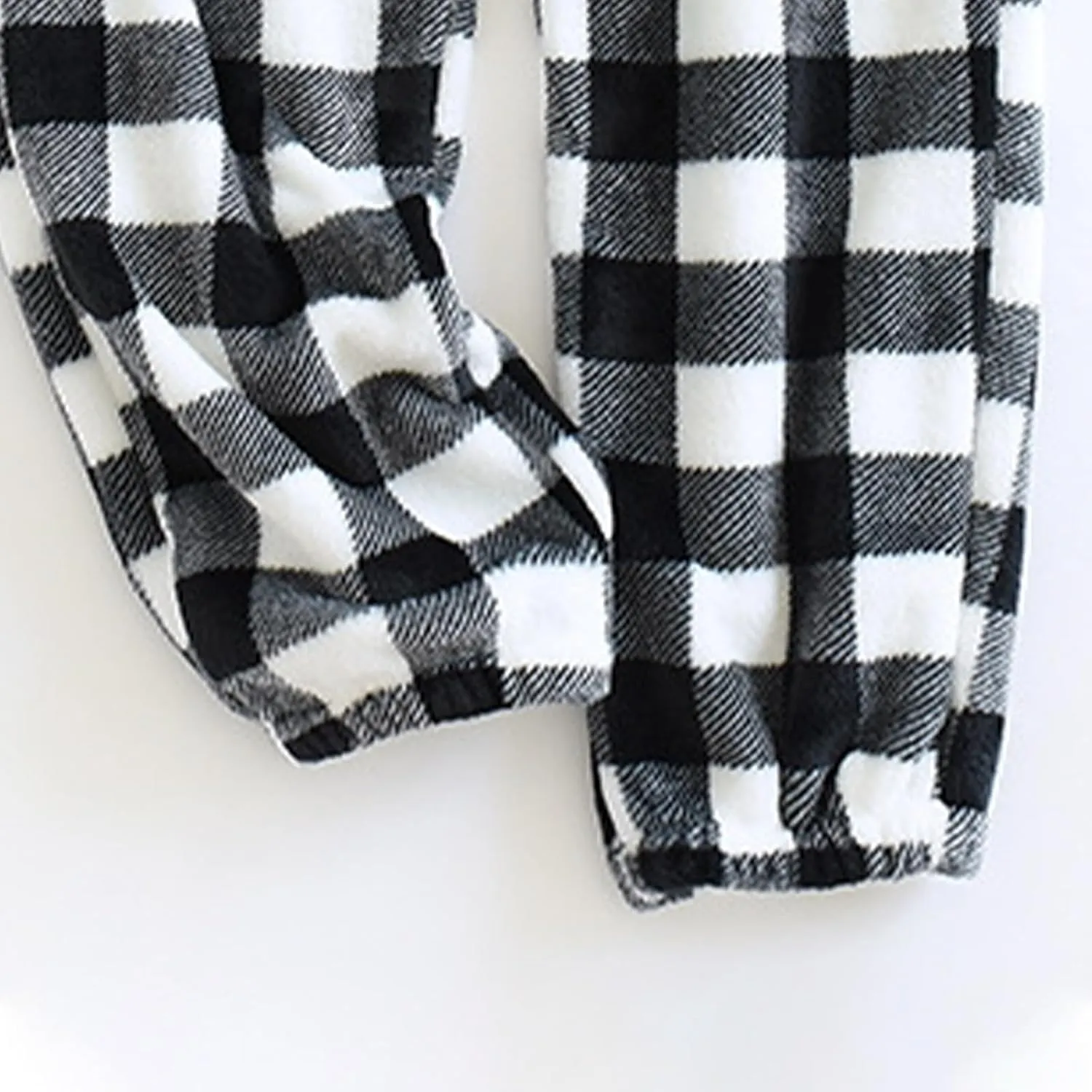 Women's Plaid Fluffy Pajama Pants Fuzzy Fleece Cozy Lounge Pants with Pockets Winter Warm Pj Bottoms Trousers