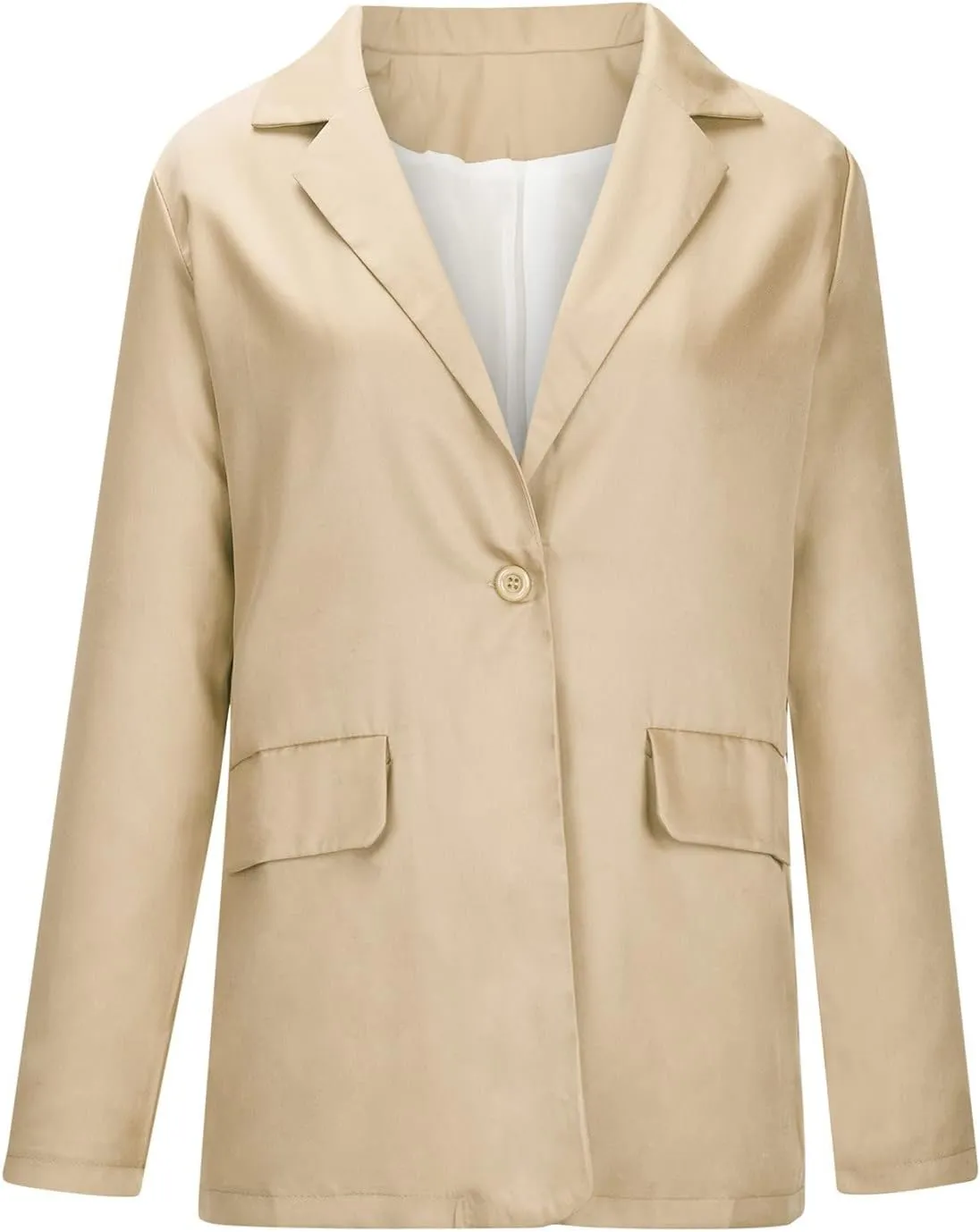 Womens Plus Size Blazers Casual Long Sleeve Open Front Lapel Collar Business Work Office Suit Oversized Jacket Coat