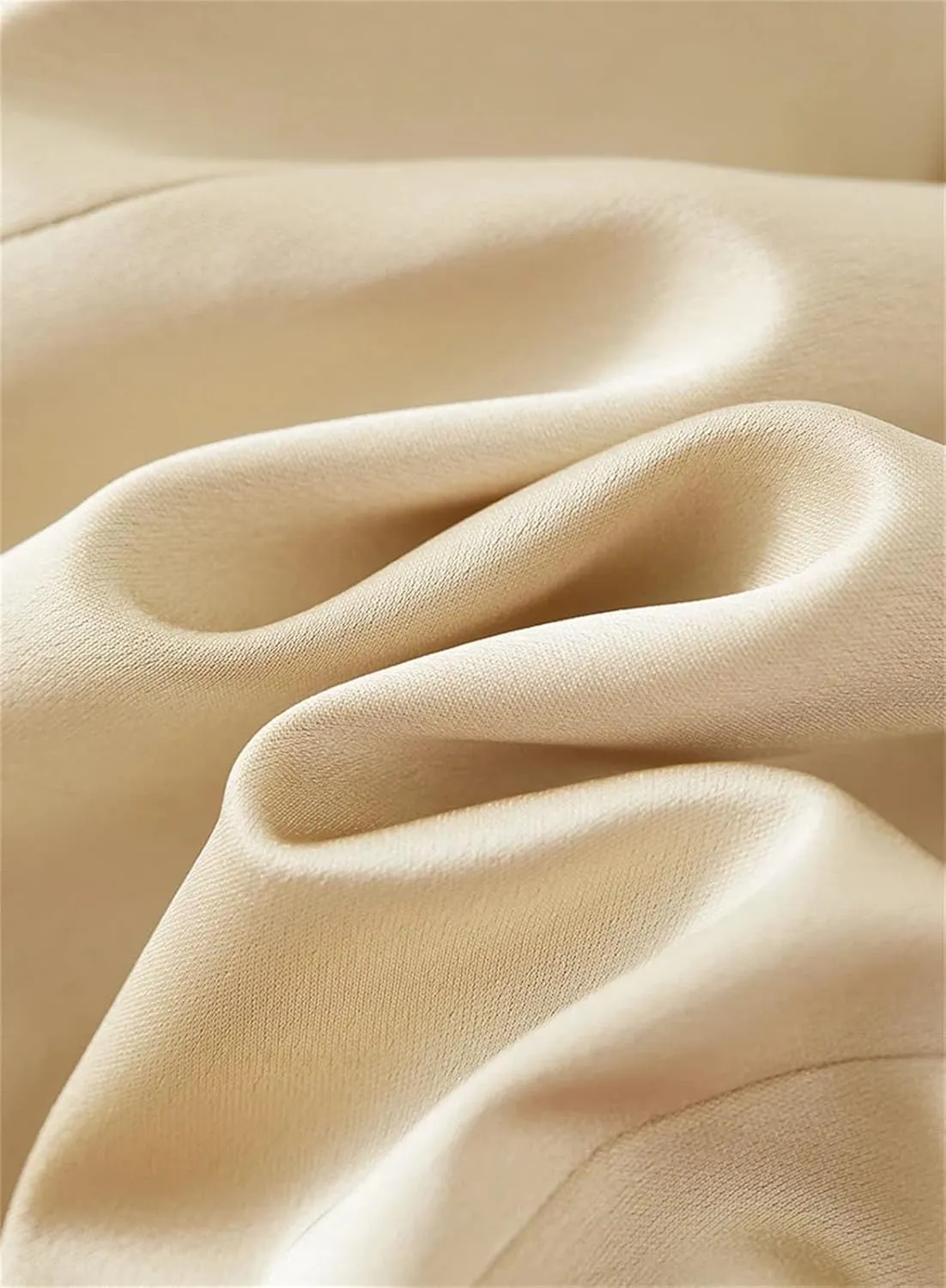 Women's Solid Satin Blazers Spring Fall Casual Single Button Notched Collar Suit Jacket Long Sleeve Tailored Coat