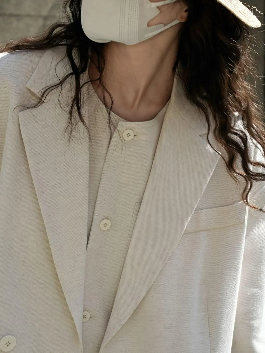 Women's Suit Spring Korean-Style Vintage Loose Linen Blazer Jacket