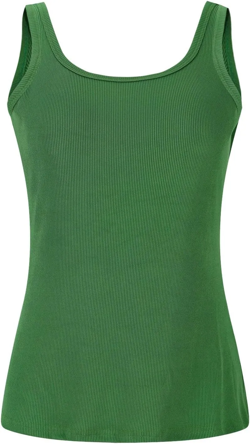 Womens Tank Tops Summer Sleeveless High Neck Ribbed Knit Slim Fitted Blouse Side Ruched Basic Tees Shirts Tank Top