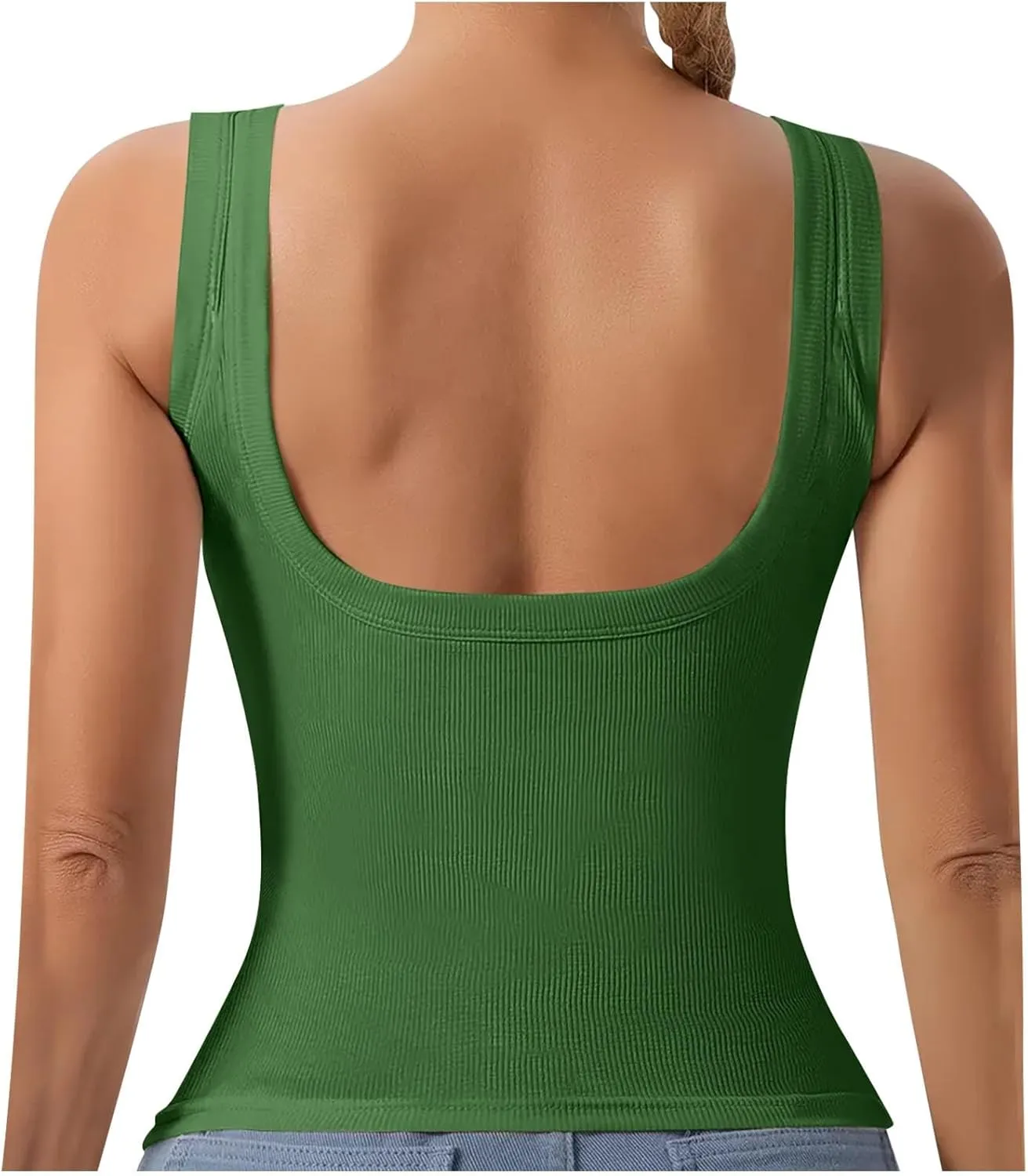Womens Tank Tops Summer Sleeveless High Neck Ribbed Knit Slim Fitted Blouse Side Ruched Basic Tees Shirts Tank Top