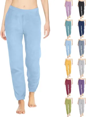 Womens Warm Plush Pajama Pants Comfy Soft Fluffy Pajama Sleep Pants Fuzzy Fleece Bottoms Sleepwear Lounge Pants