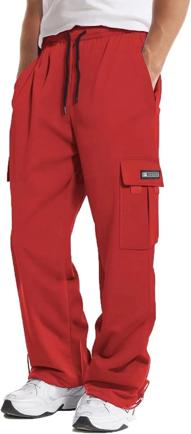 Work Pants for Men Baggy Multi Pockets Cargo Sweatpants Outdoor Casual Hiking Pants Relaxed Fit Stretch Jogger Pants
