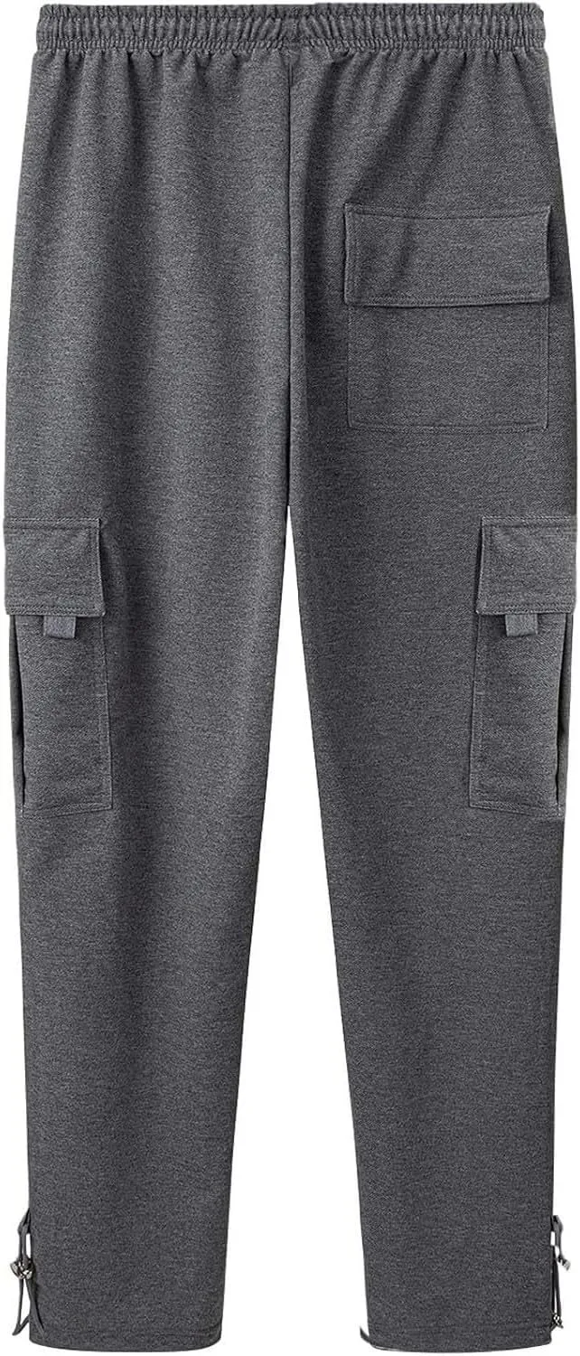 Work Pants for Men Baggy Multi Pockets Cargo Sweatpants Outdoor Casual Hiking Pants Relaxed Fit Stretch Jogger Pants