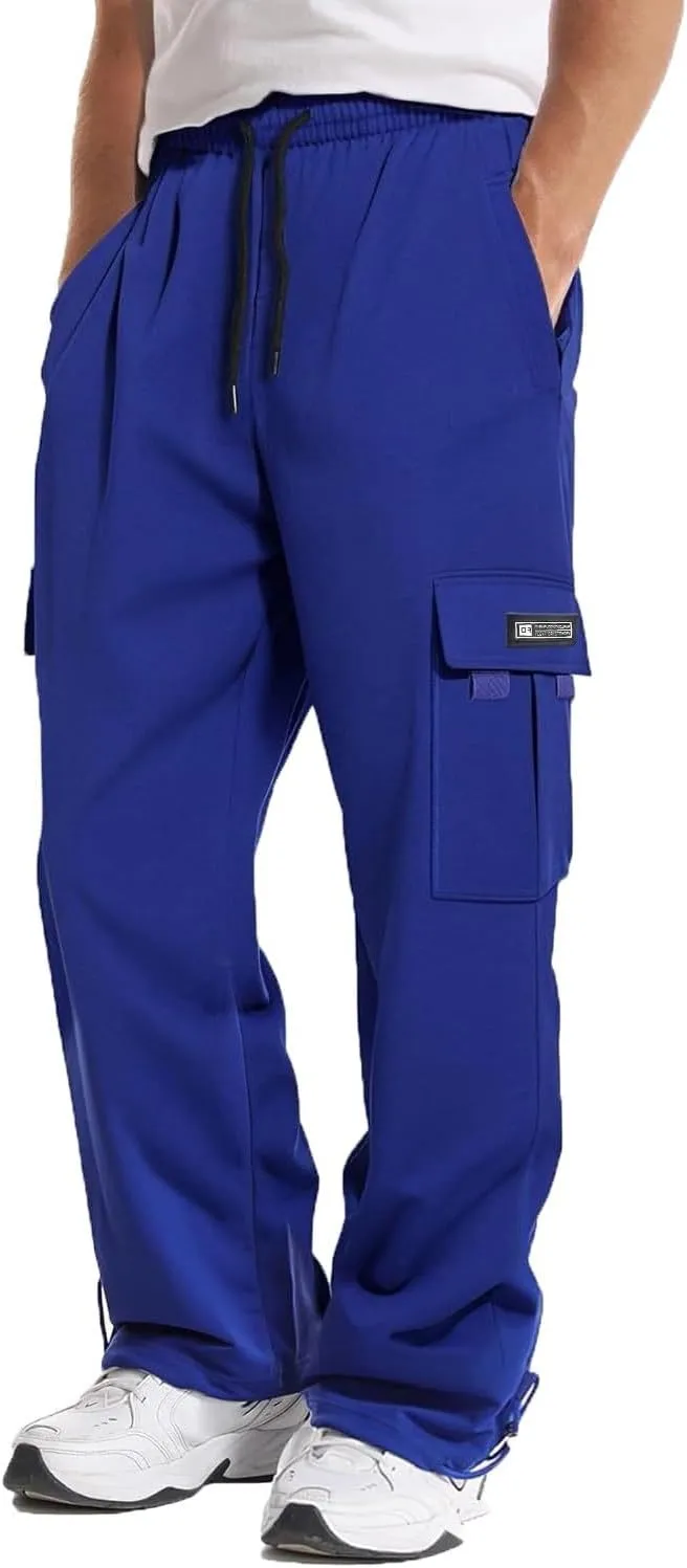 Work Pants for Men Baggy Multi Pockets Cargo Sweatpants Outdoor Casual Hiking Pants Relaxed Fit Stretch Jogger Pants