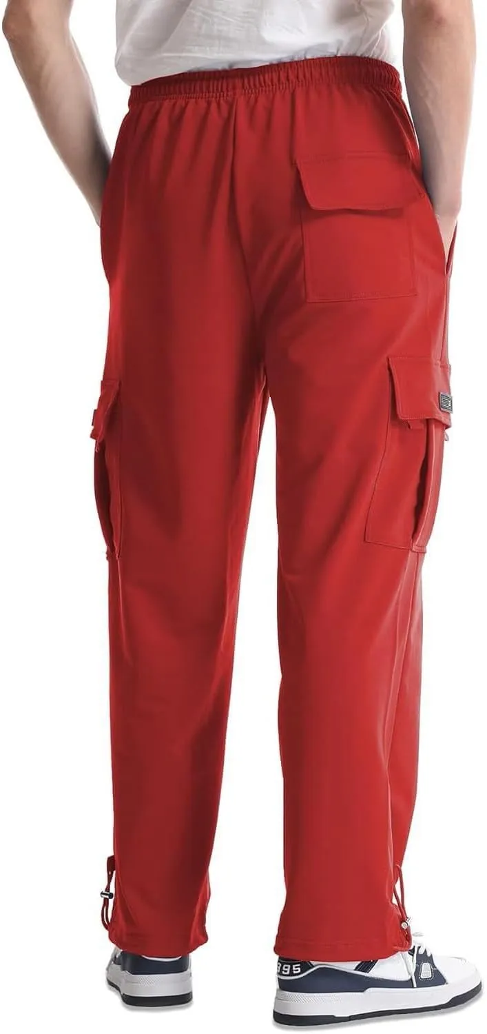 Work Pants for Men Baggy Multi Pockets Cargo Sweatpants Outdoor Casual Hiking Pants Relaxed Fit Stretch Jogger Pants