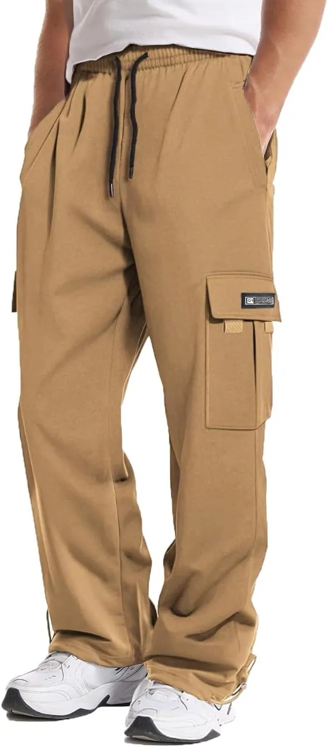 Work Pants for Men Baggy Multi Pockets Cargo Sweatpants Outdoor Casual Hiking Pants Relaxed Fit Stretch Jogger Pants
