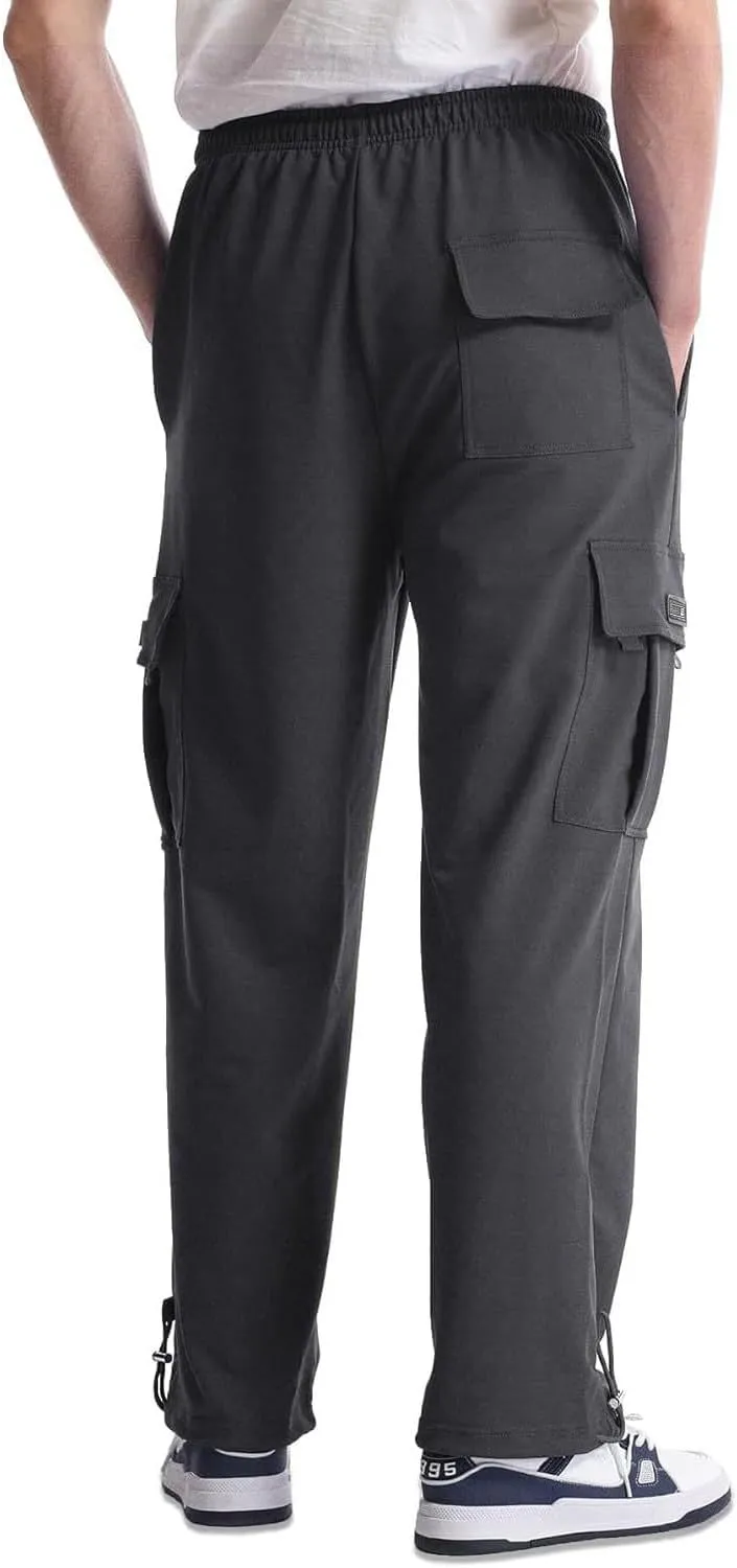 Work Pants for Men Baggy Multi Pockets Cargo Sweatpants Outdoor Casual Hiking Pants Relaxed Fit Stretch Jogger Pants