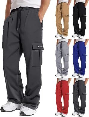 Work Pants for Men Baggy Multi Pockets Cargo Sweatpants Outdoor Casual Hiking Pants Relaxed Fit Stretch Jogger Pants
